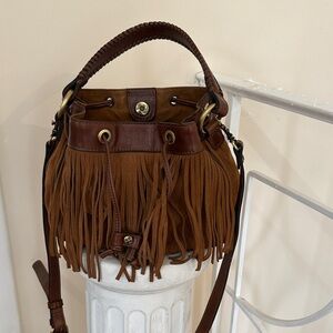 Elegant Brown Fringe Leather Shoulder Bag